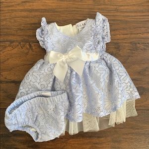 Baby Blue Newborn Lace Dress